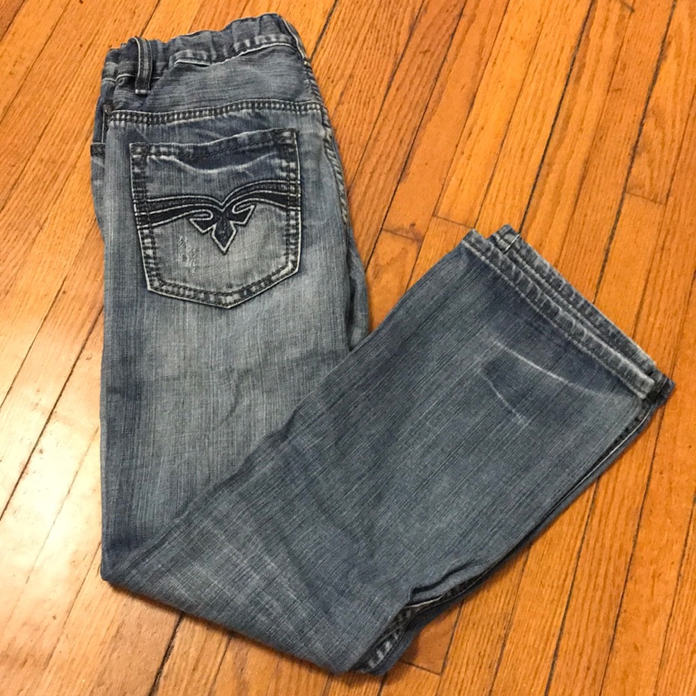 Boys Helix Slim Boot Cut Distressed Jeans